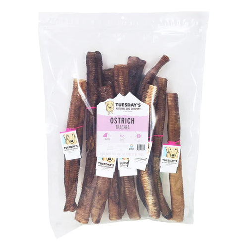 Tuesday's Natural Dog Company Ostrich Trachea (Bulk) Dog Treats