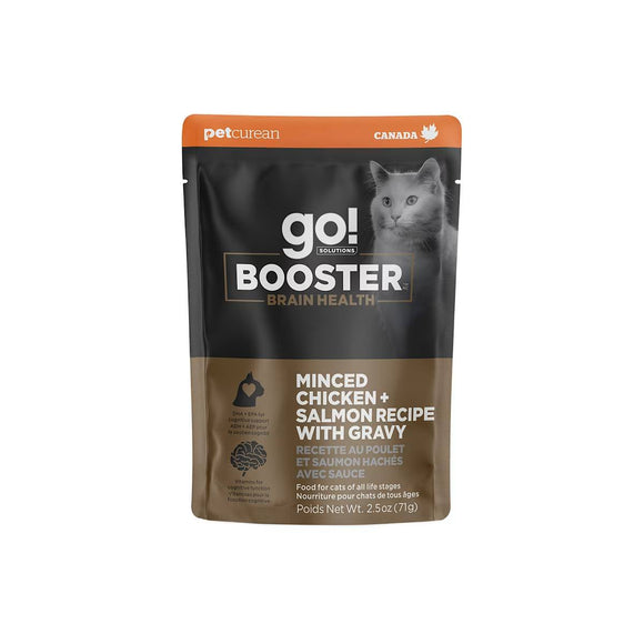 Petcurean Go! Solutions Minced Chicken + Salmon with Gravy for Brain Health Wet Cat Food