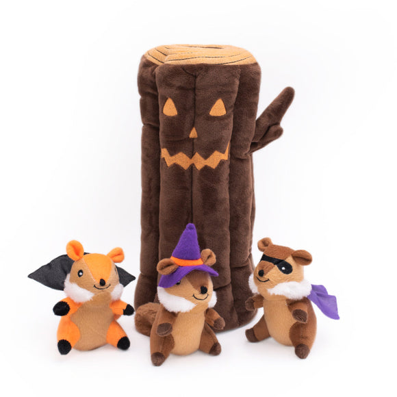 ZippyPaws Halloween Burrow® – Haunted Log Dog Toy