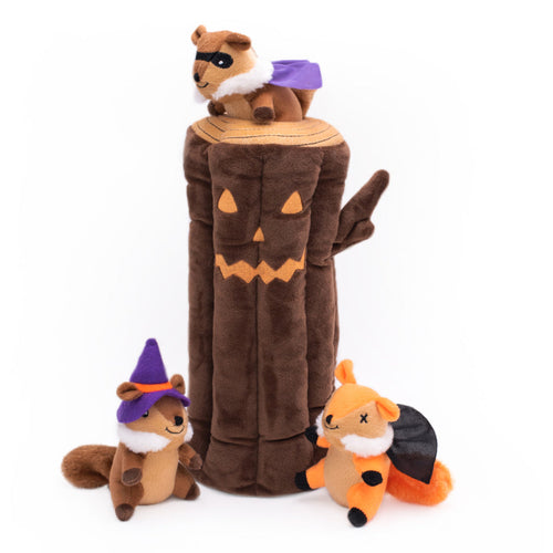 ZippyPaws Halloween Burrow® – Haunted Log Dog Toy
