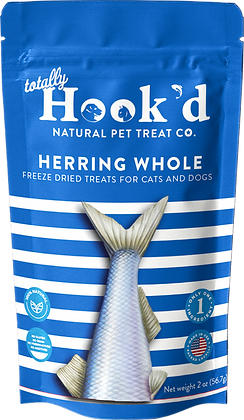 Totally Hook'd Freeze-Dried Herring Treats for Dogs & Cats
