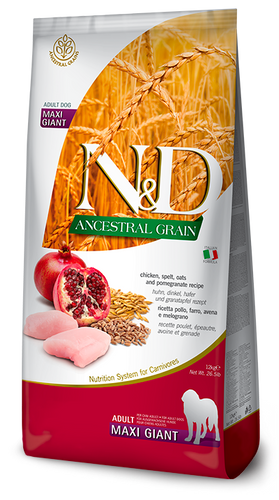 Farmina N&D Ancestral Grain Canine Chicken & Pomegranate Adult Maxi Giant Food