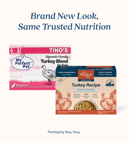 My Perfect Pet Turkey Reduced Carbohydrates Tino's Frozen Dog Food