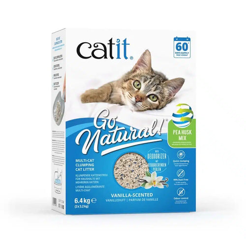 catit go natural – pea husk mix  Multi-Cat Clumping Cat Litter