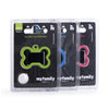 Hushtag Big Black Aluminum Bone ID Tag with Blue Rubber