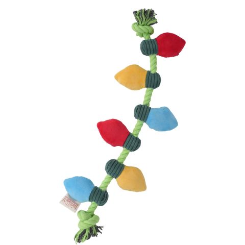 Territory String of Lights Plush Squeaker Rope Tug Dog Toy