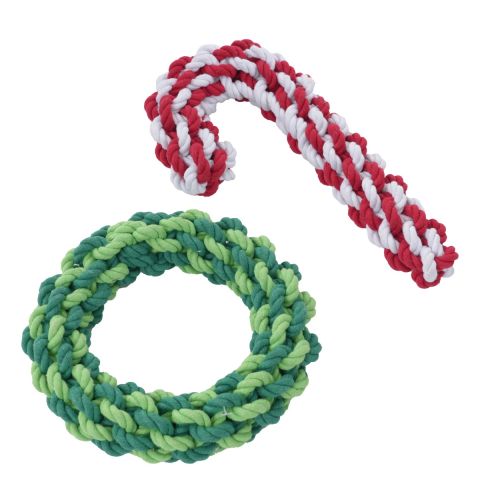 Territory Candy Cane Braided Rope Dog Toy