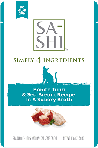 Rawz Sa-Shi Bonito Tuna & Sea Bream Cat Food Recipe In Savory Broth