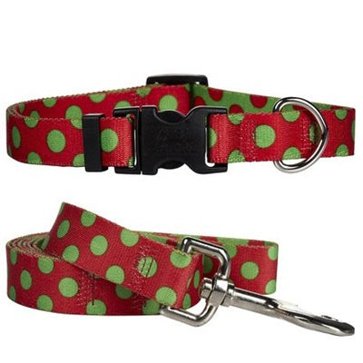 Yellow Dog Christmas Polka Dot Collar (Medium)